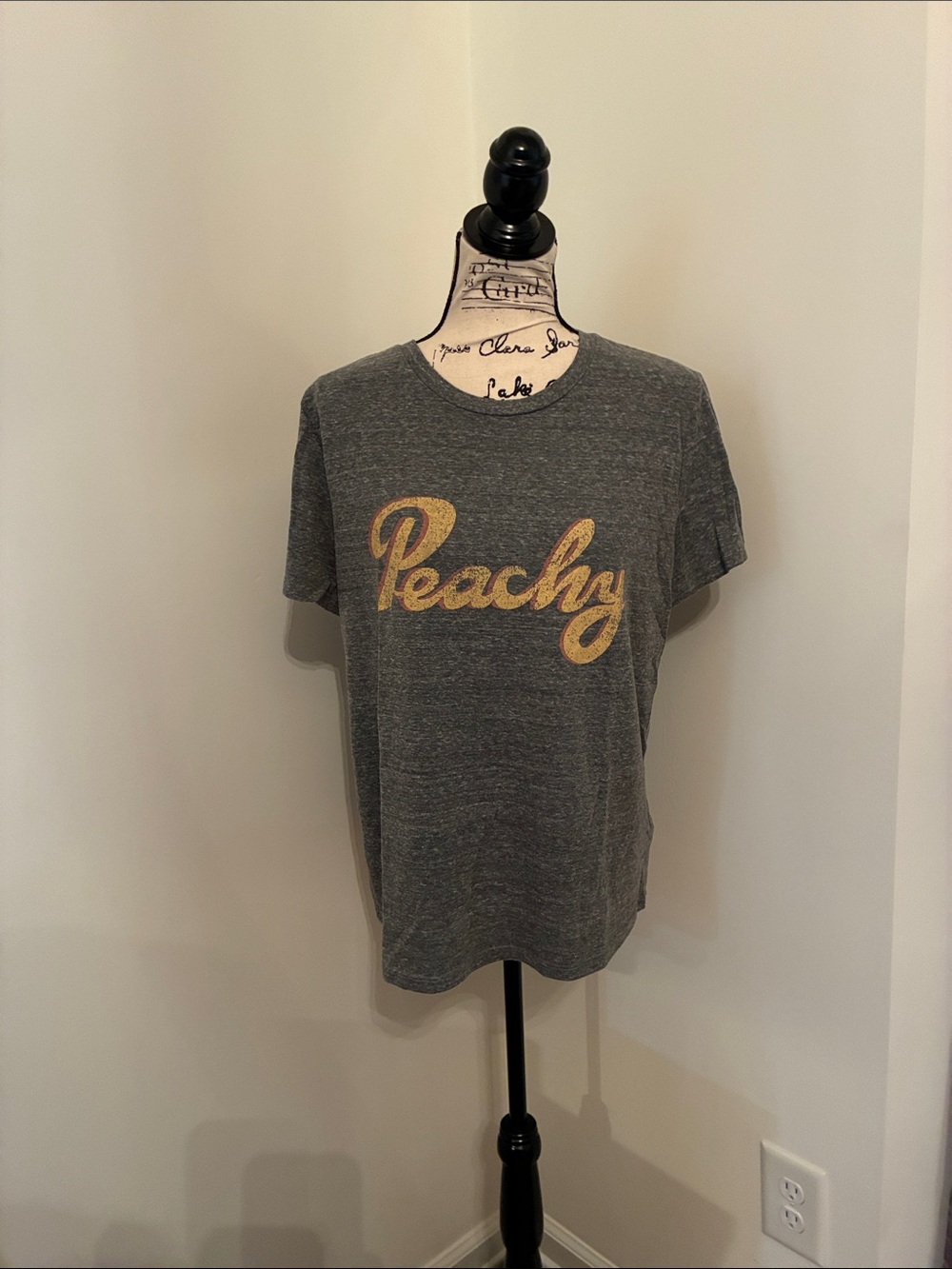 Blank Paige Heather Gray 'Peachy' Short Sleeve Graphic Tee